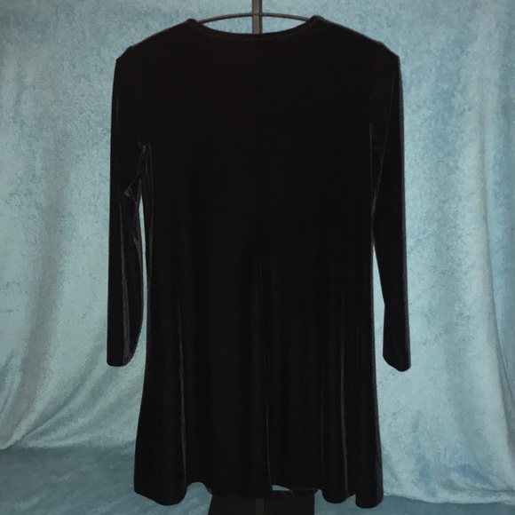 Black Velvet Mini Dress - Picture 2 of 3